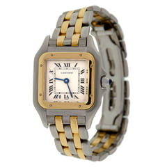 Cartier Lady's Yellow Gold and Stainless Steel Panther Wristwatch