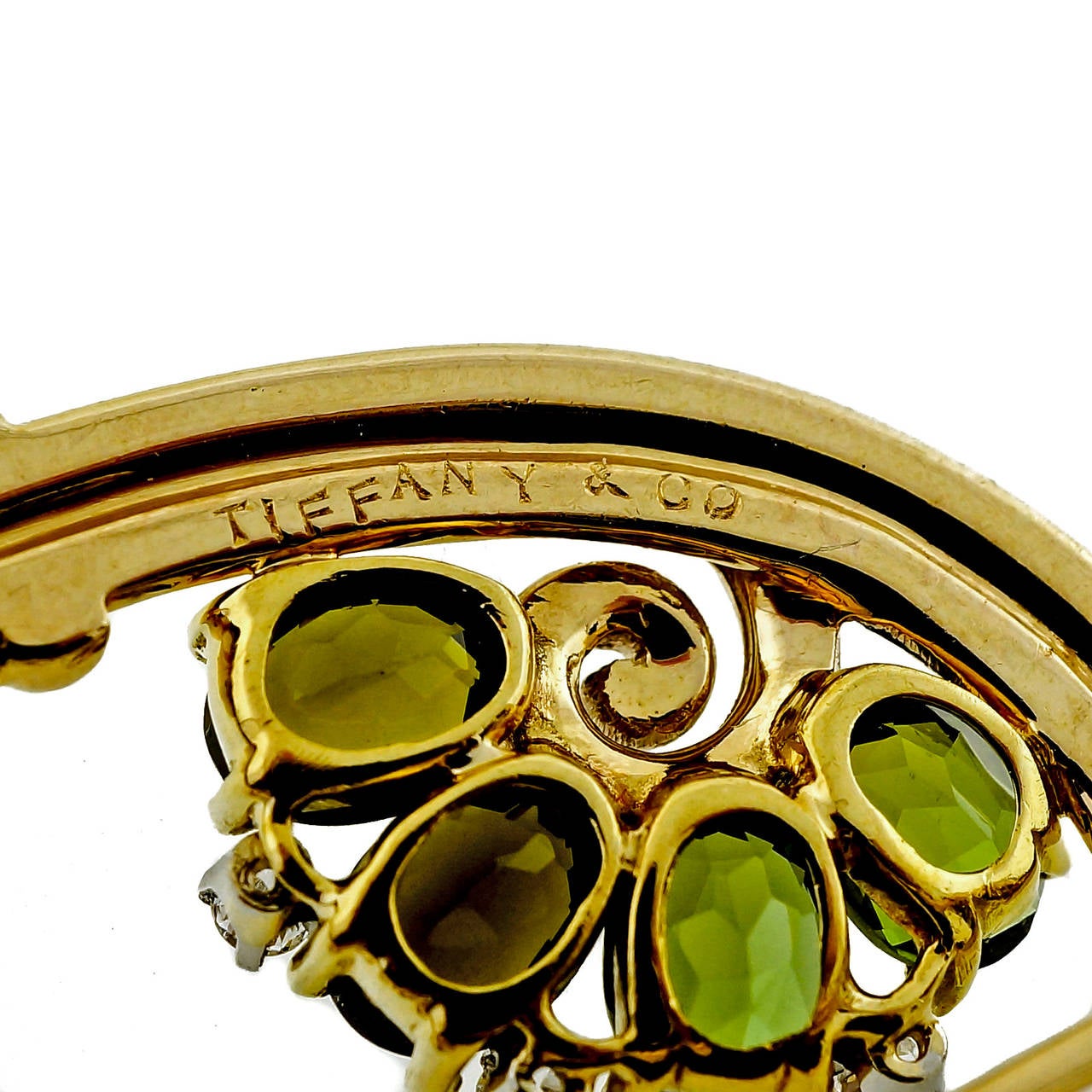 Women's Tiffany & Co. Tourmaline Diamond Yellow Gold Pin