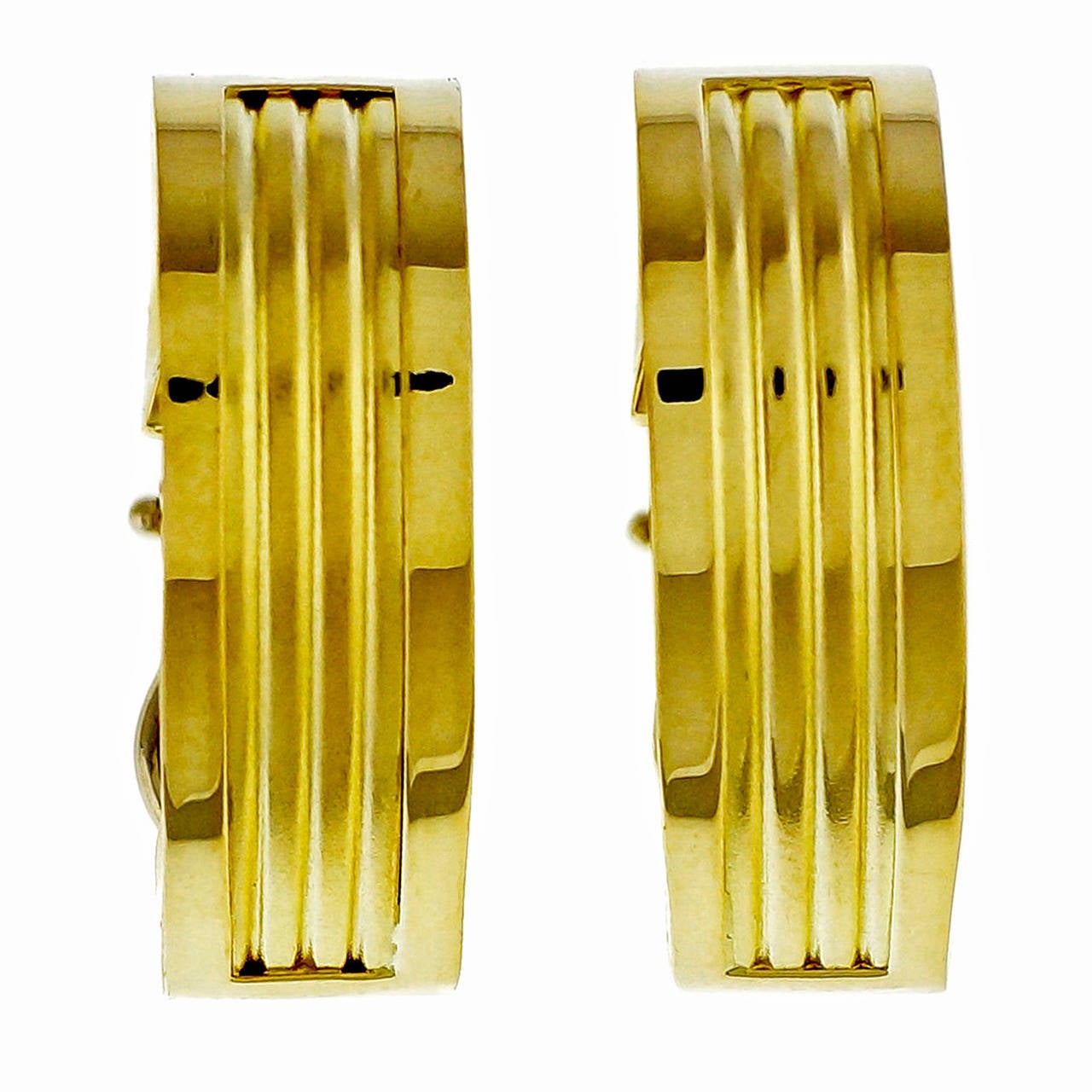 Italian Yellow Gold Clip Post Earrings