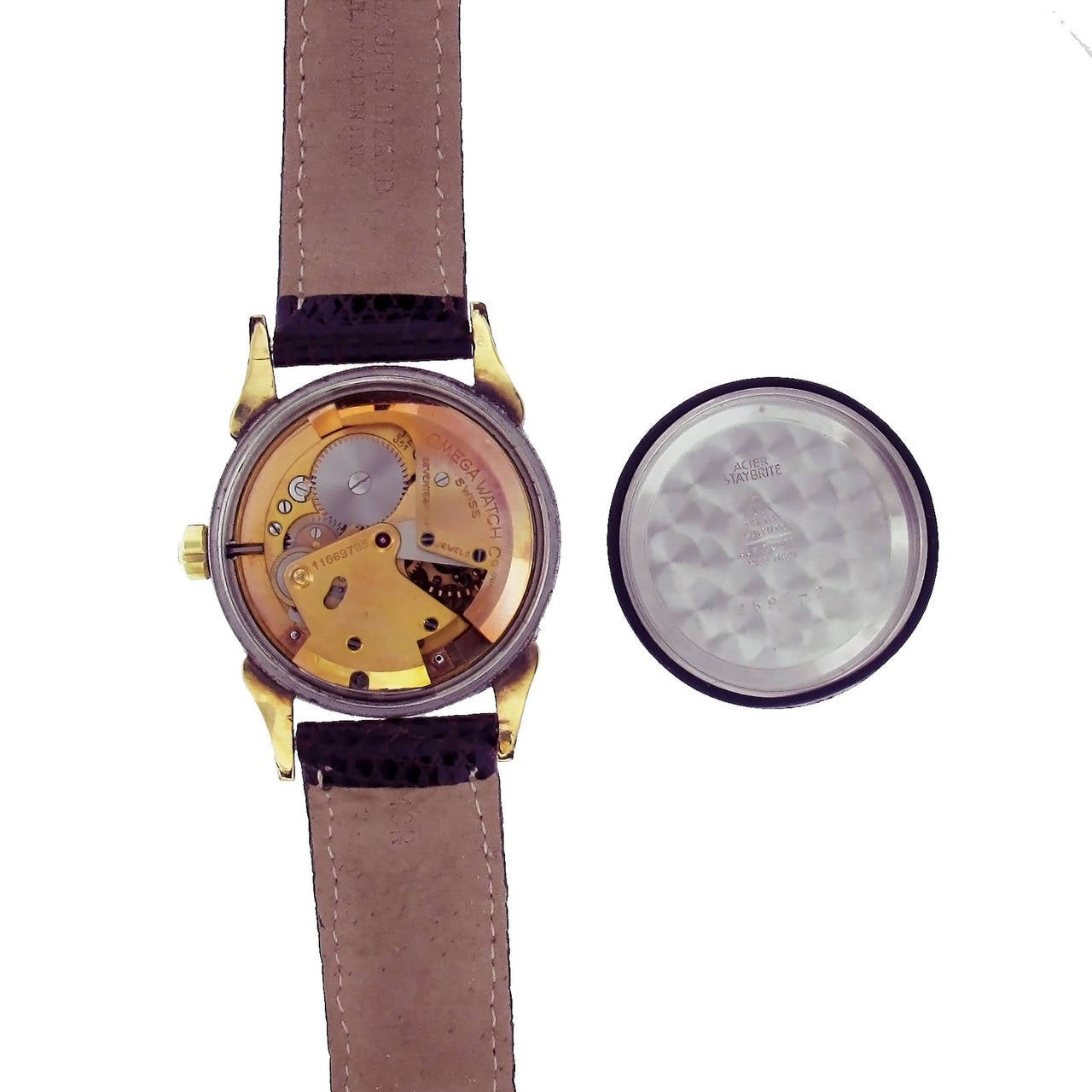Omega Vergoldete Tiffany & Co Edelstahl Gold Automatik-Armbanduhr Herren im Angebot
