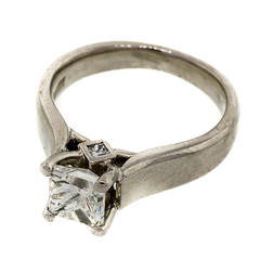 Retro Scott Kay Princess Cut Diamond Platinum Engagement Ring