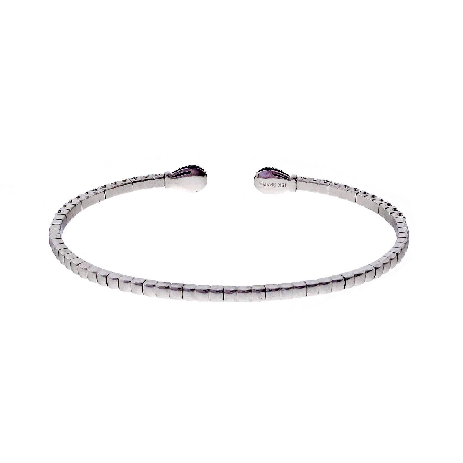 Spark Spark 1,46 Karat Saphir-Diamant-Gold-Manschettenarmband (Rundschliff) im Angebot