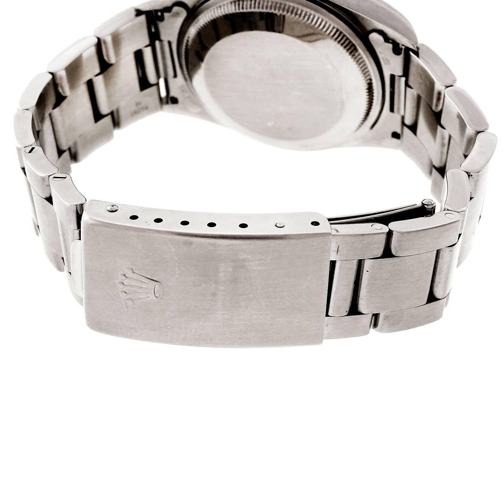 Rolex Edelstahl Oyster Perpetual Armbanduhr Ref 15210 1