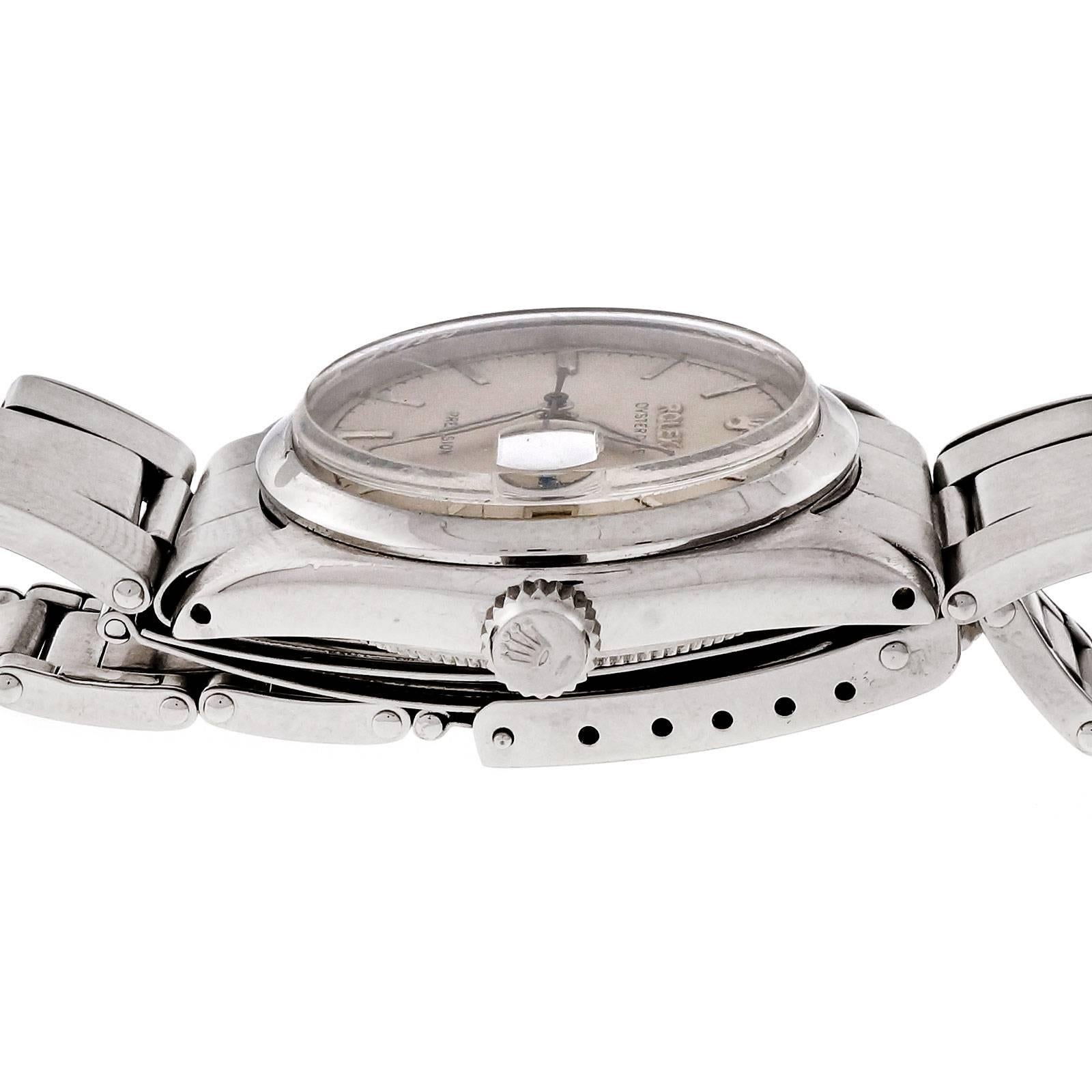 Rolex Stainless Steel Oysterdate Precision Wristwatch Ref 6466 In Good Condition In Stamford, CT