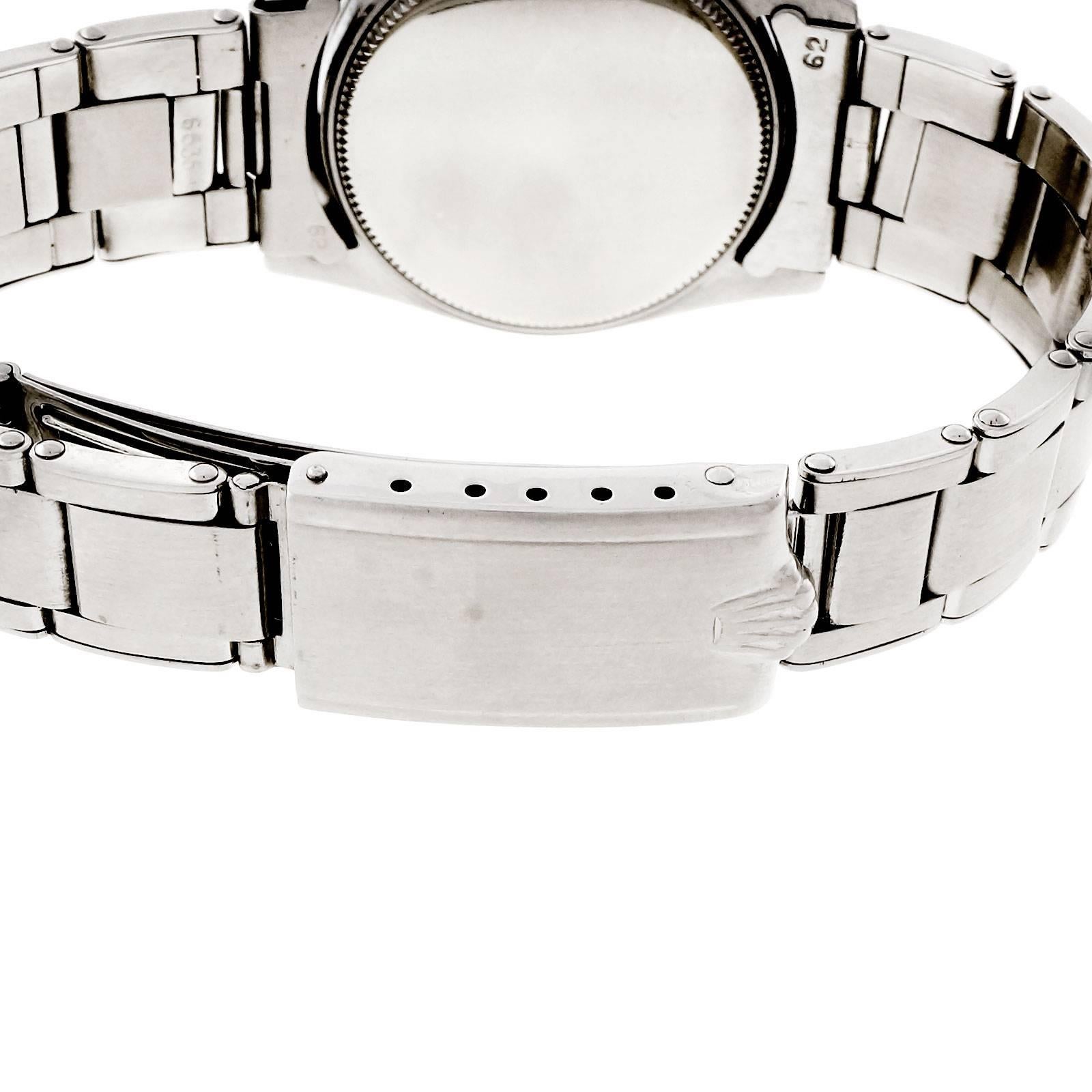 Rolex Edelstahl Oysterdate Precision Armbanduhr Ref 6466 Damen