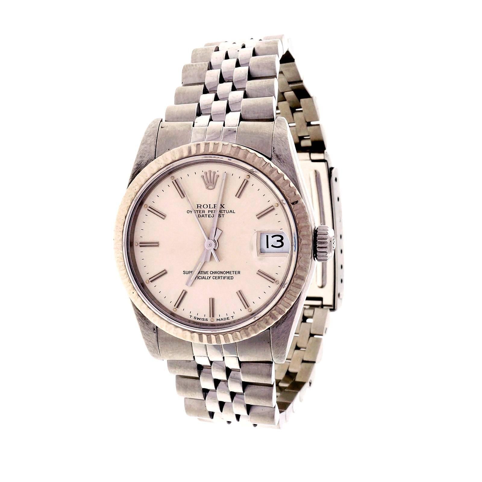 Rolex stainless Steel Midsize Datejust Jubilee Band Wristwatch ref 68274 2
