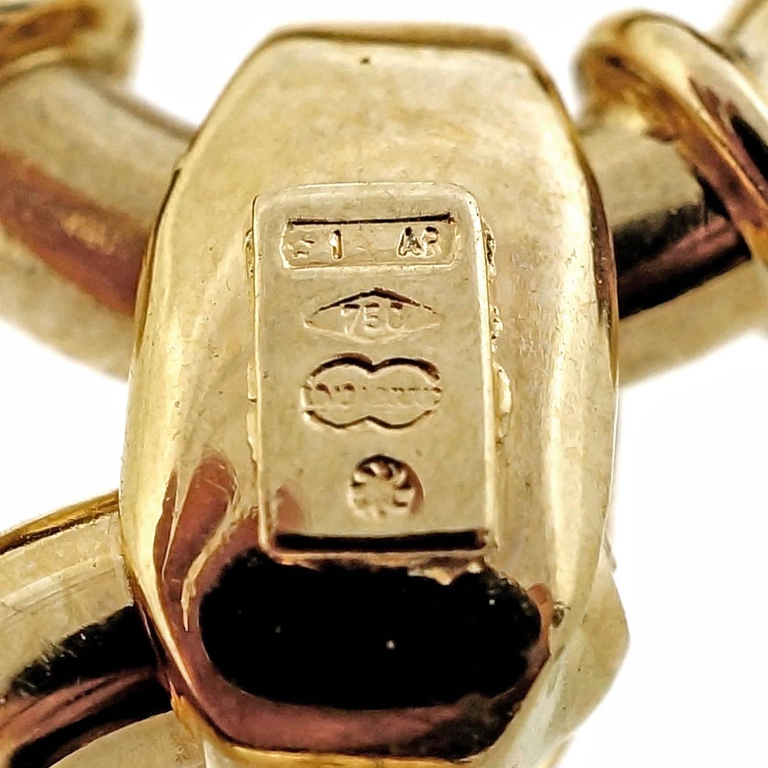 Unoaerre Italian Gold Brev Hinged Swirl Link Necklace For Sale at 1stdibs