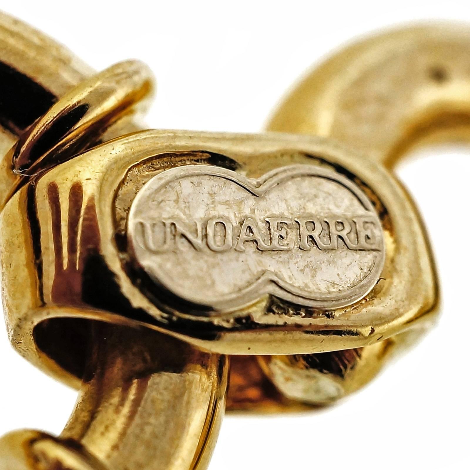 UnoAErre Collier Brev italien à maillons articulé en or en vente 1