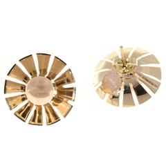 Cartier Gold Fan Pierced Earrings