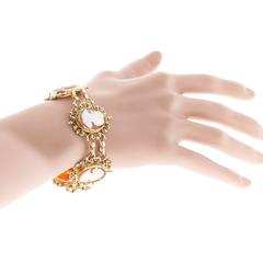 1940s Gold 5 conch shell Cameo Bracelet