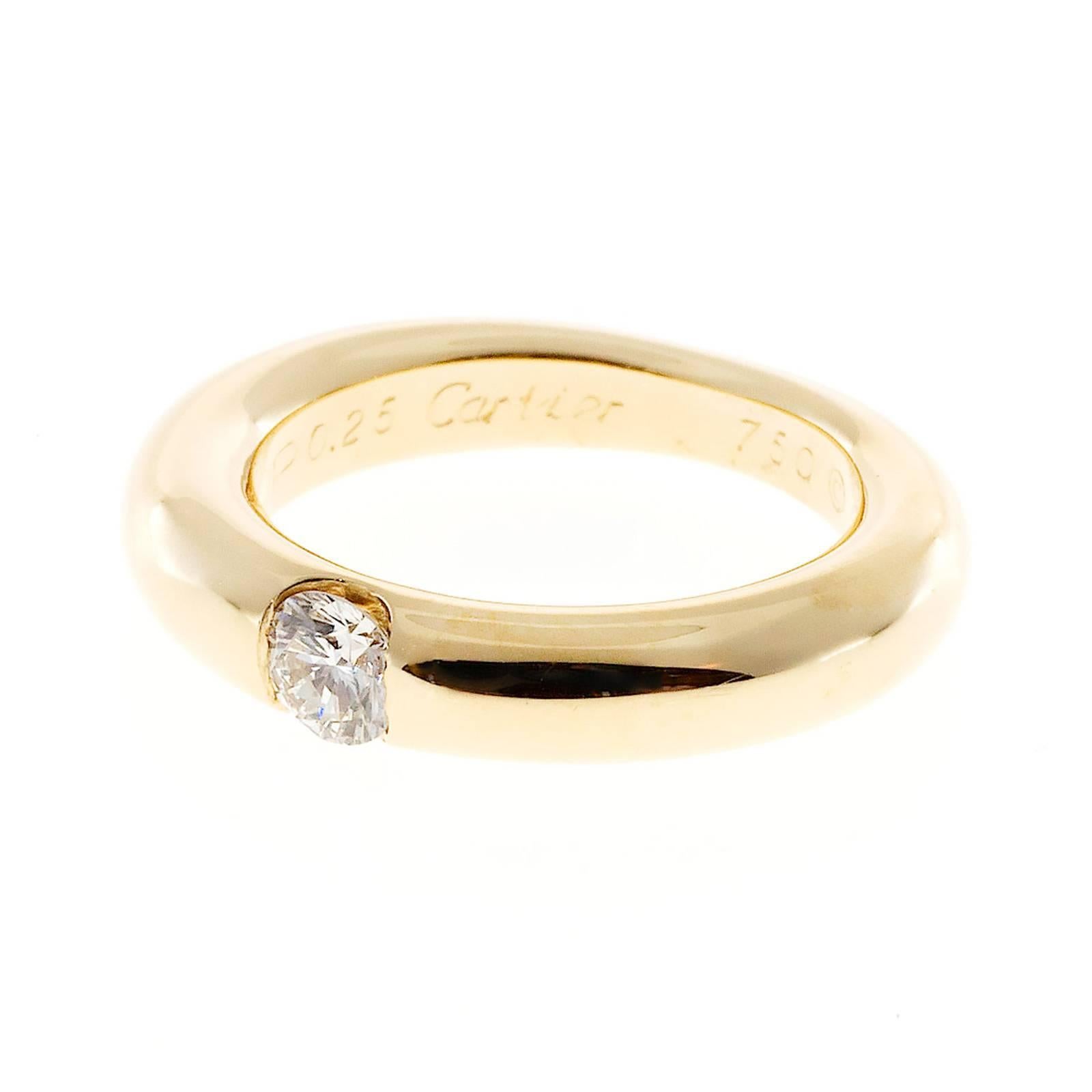 Cartier Ellipse Diamond Gold Ring In Good Condition In Stamford, CT
