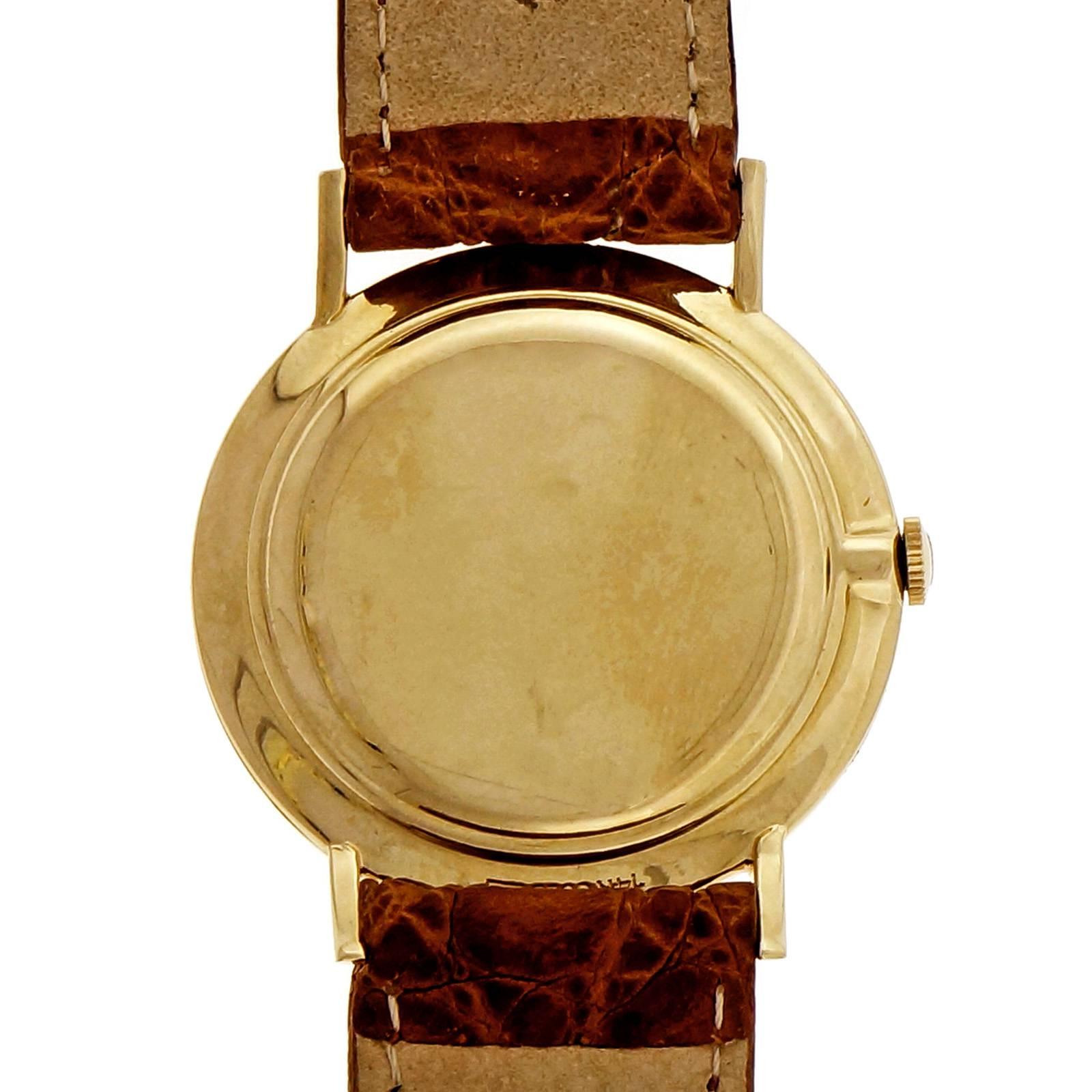Longines yellow Gold Manual Wind Custom Color Orange Dial Wristwatch 2