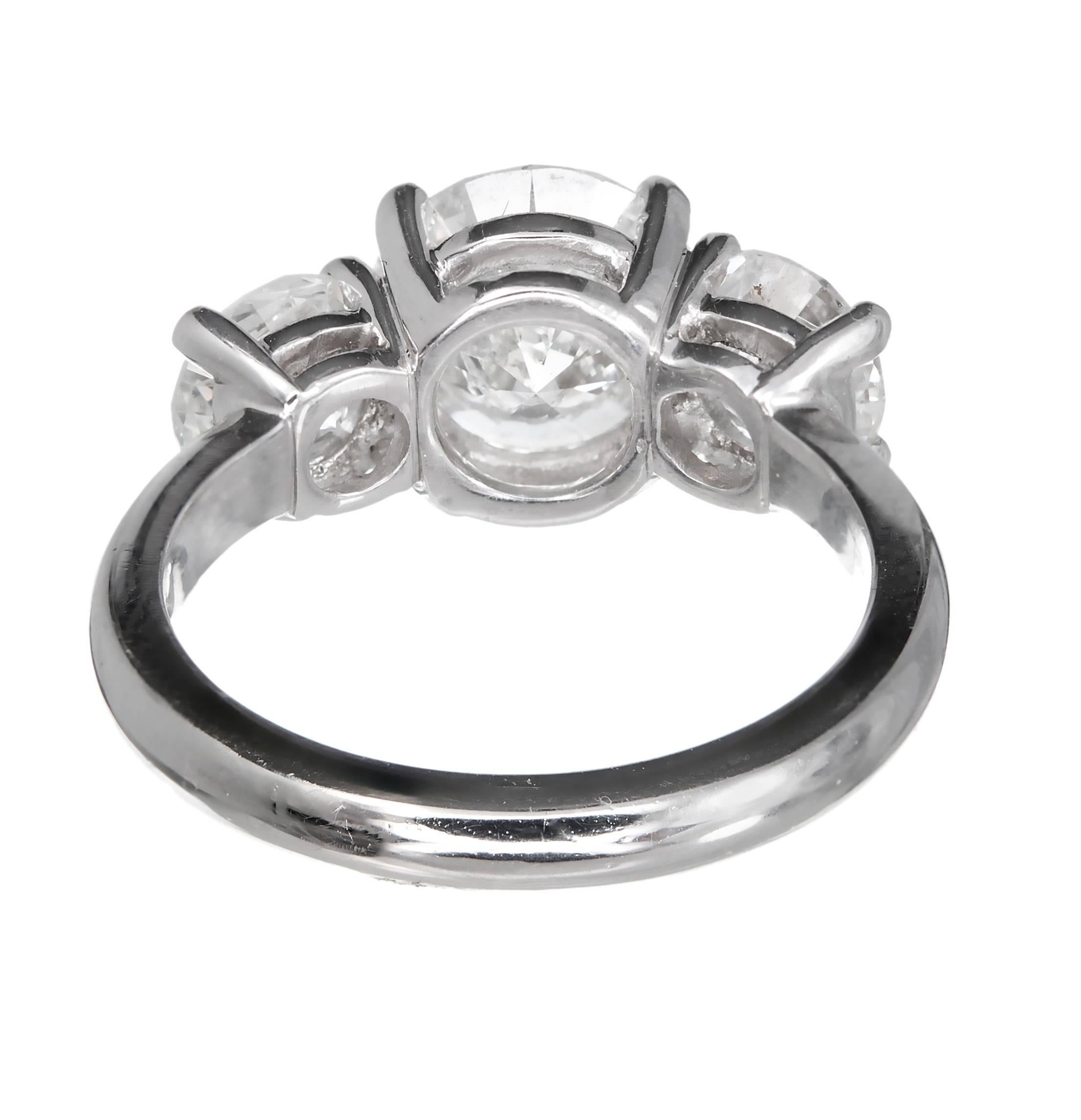 MG Drei Stein Diamant Platin Verlobungsring 1