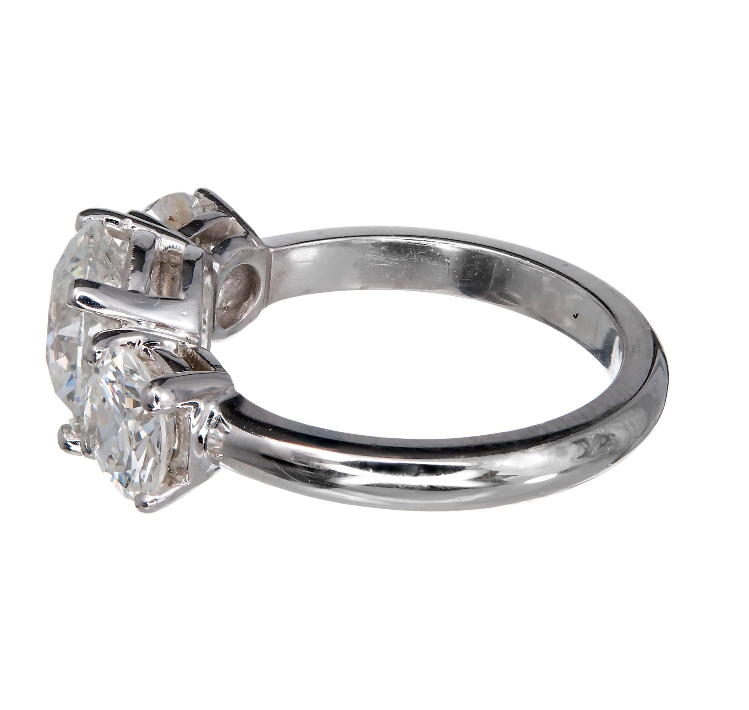 MG Drei Stein Diamant Platin Verlobungsring Damen