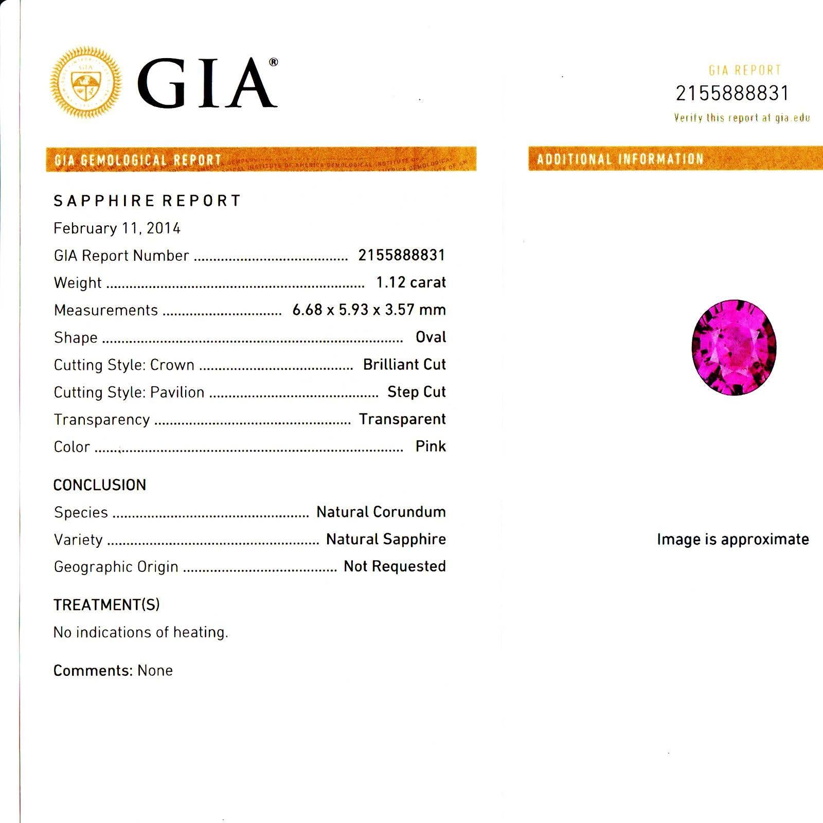 Oval Cut 1.12 Carat Cushion Natural Pink Sapphire Diamond Halo Platinum Engagement Ring For Sale