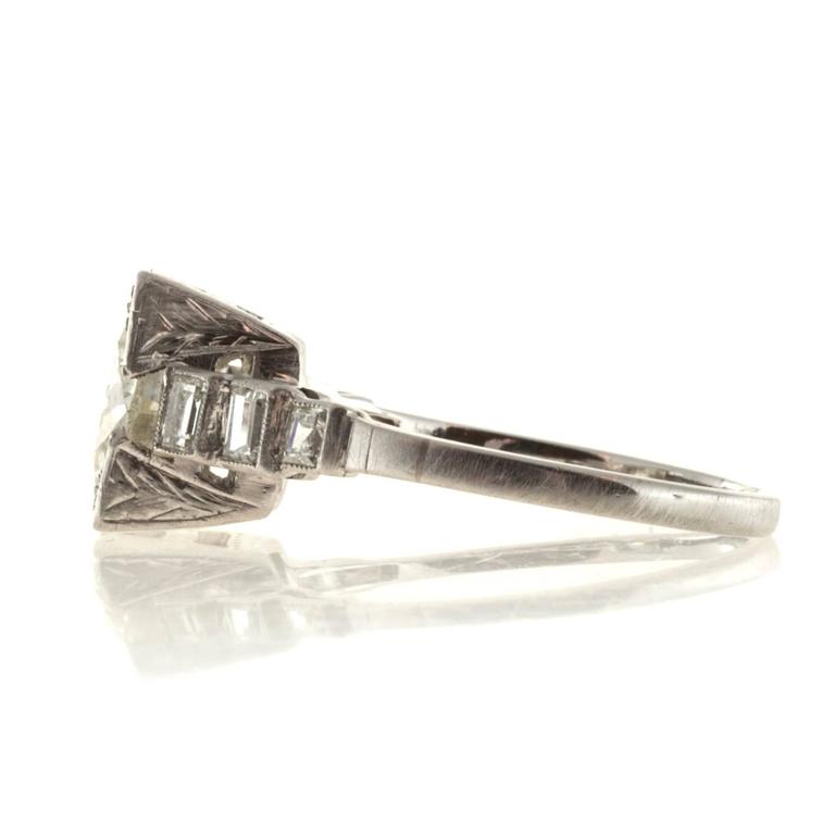 Transitional Cut Diamond Baguette Platinum Ring For Sale at 1stDibs ...