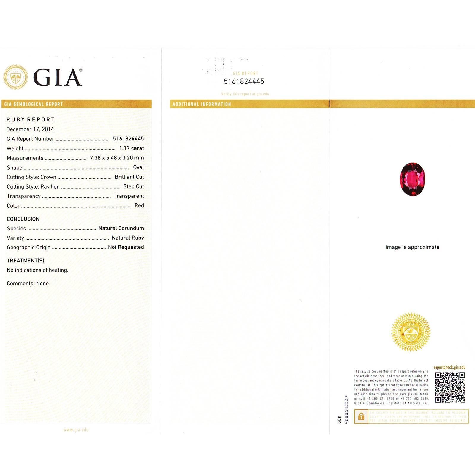 GIA Certified 1.17 Carat Ruby Diamond Halo Gold Engagement Ring For Sale 1