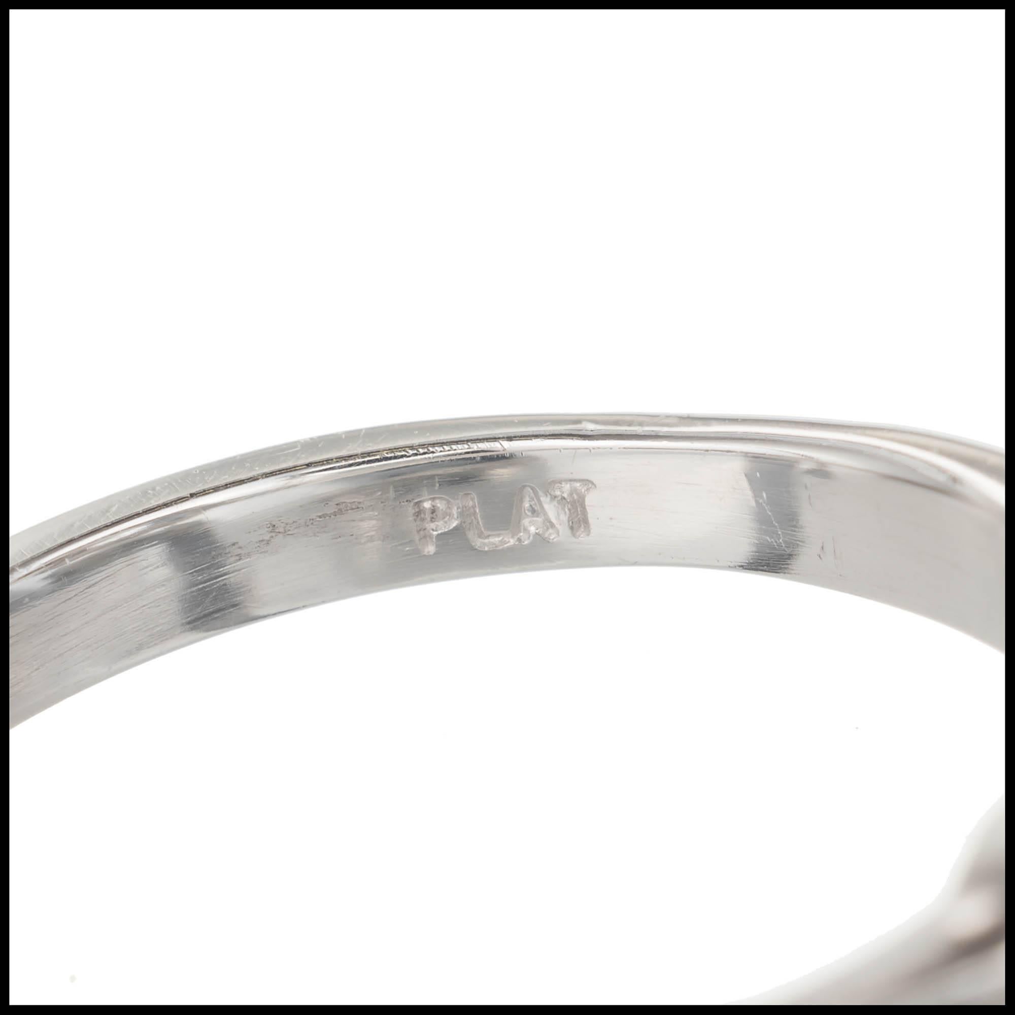 GIA 2.79 Carat Natural Sapphire Diamond Three-Stone Platinum Engagement Ring For Sale 1