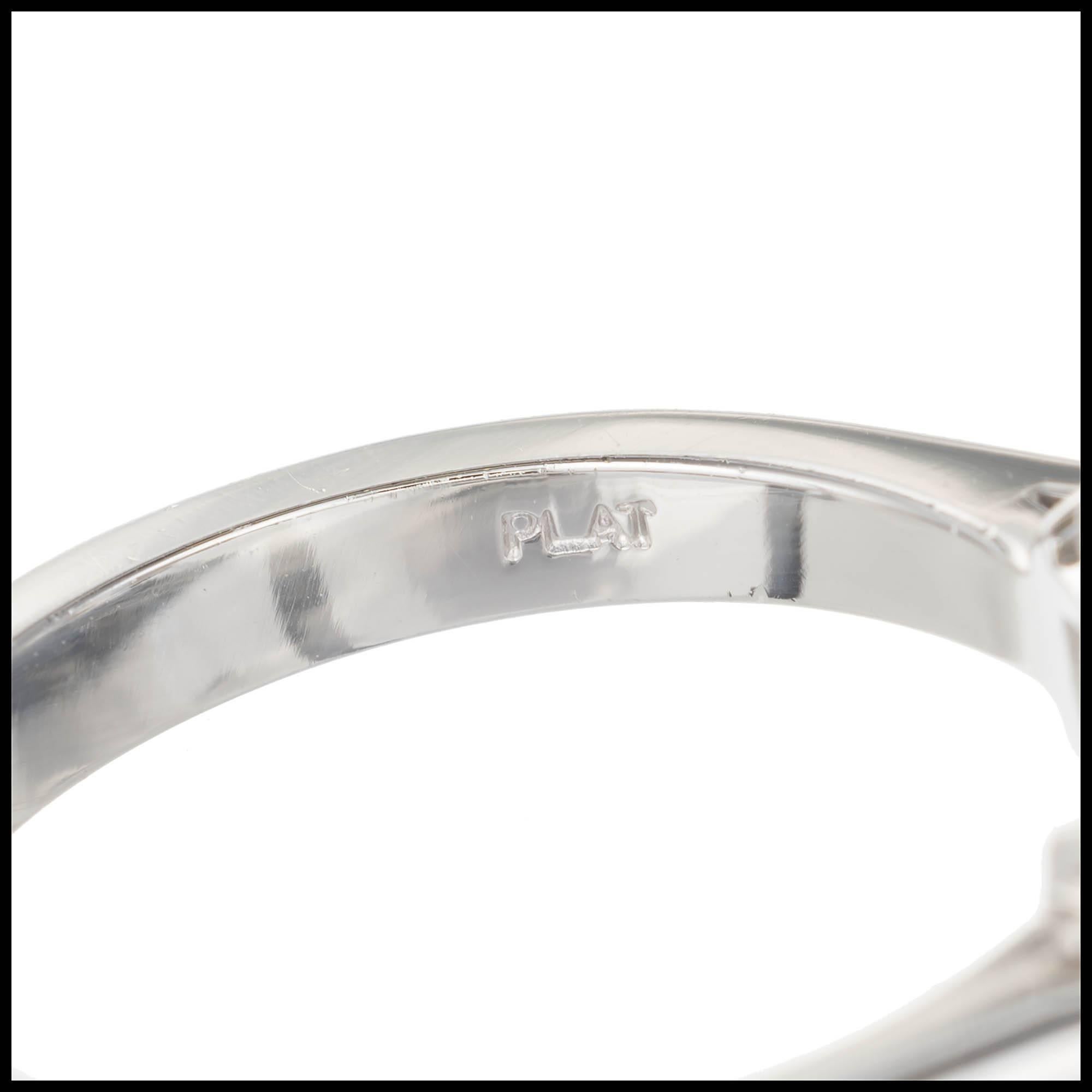 GIA Certified 3.93 Carat Sapphire Diamond Three-Stone Platinum Engagement Ring 1