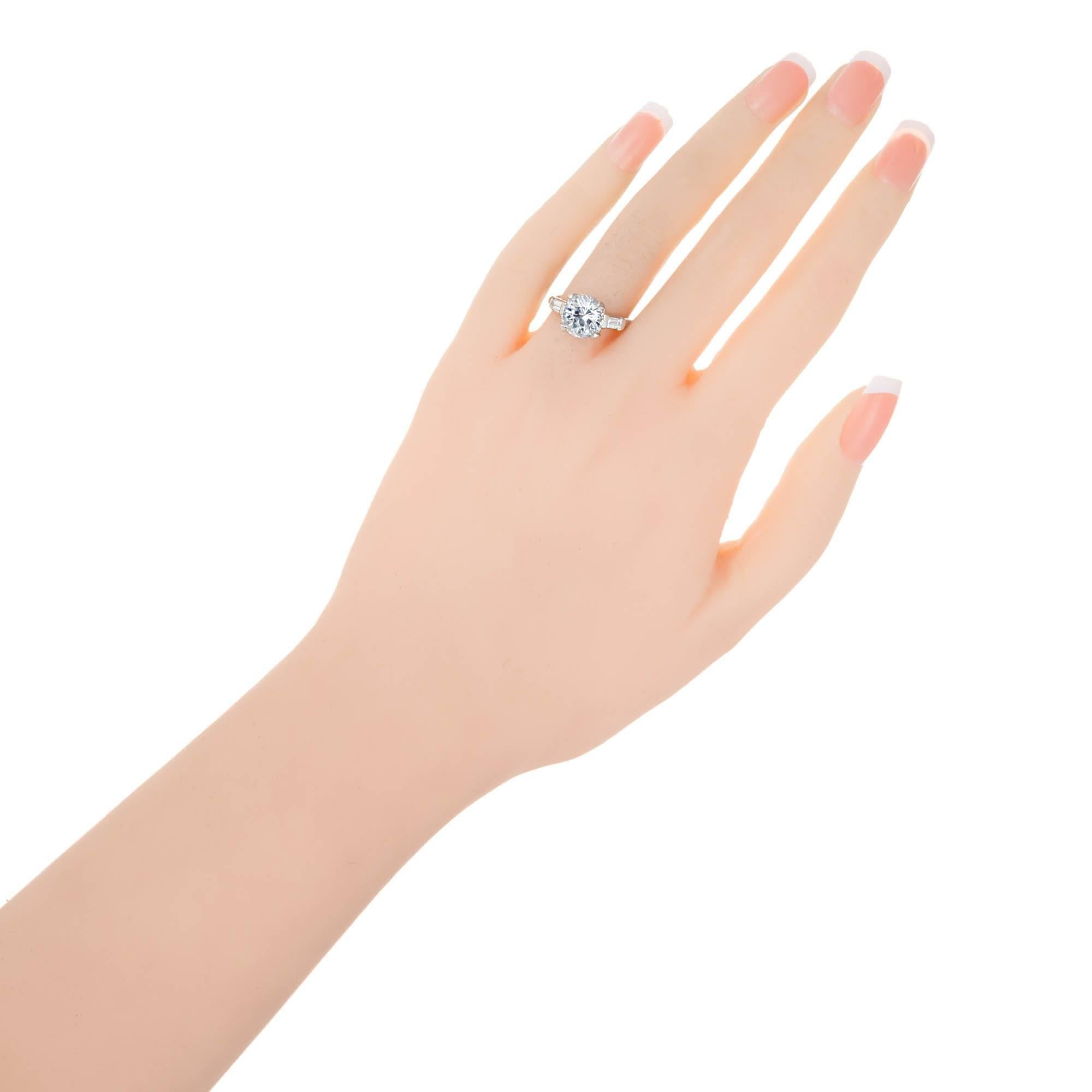 GIA Certified 3.93 Carat Sapphire Diamond Three-Stone Platinum Engagement Ring 2