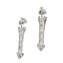 2.62 Carat Diamond Platinum Arrow Edwardian Dangle Earrings