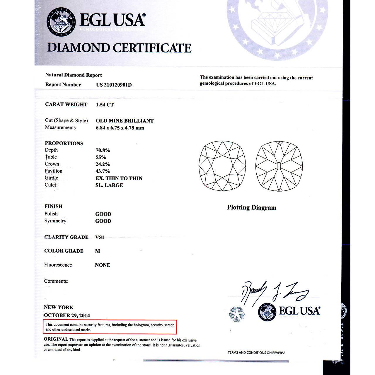 EGL Certified Peter Suchy 1.54 Carat Diamond Gold Halo Engagement Ring For Sale 4