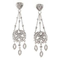 Doris Panos Diamond Gold Chandelier Dangle Earrings