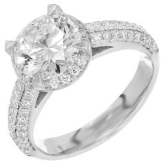 Peter Suchy GIA Certified 2.01 Carat Halo Diamond Platinum Engagement Ring