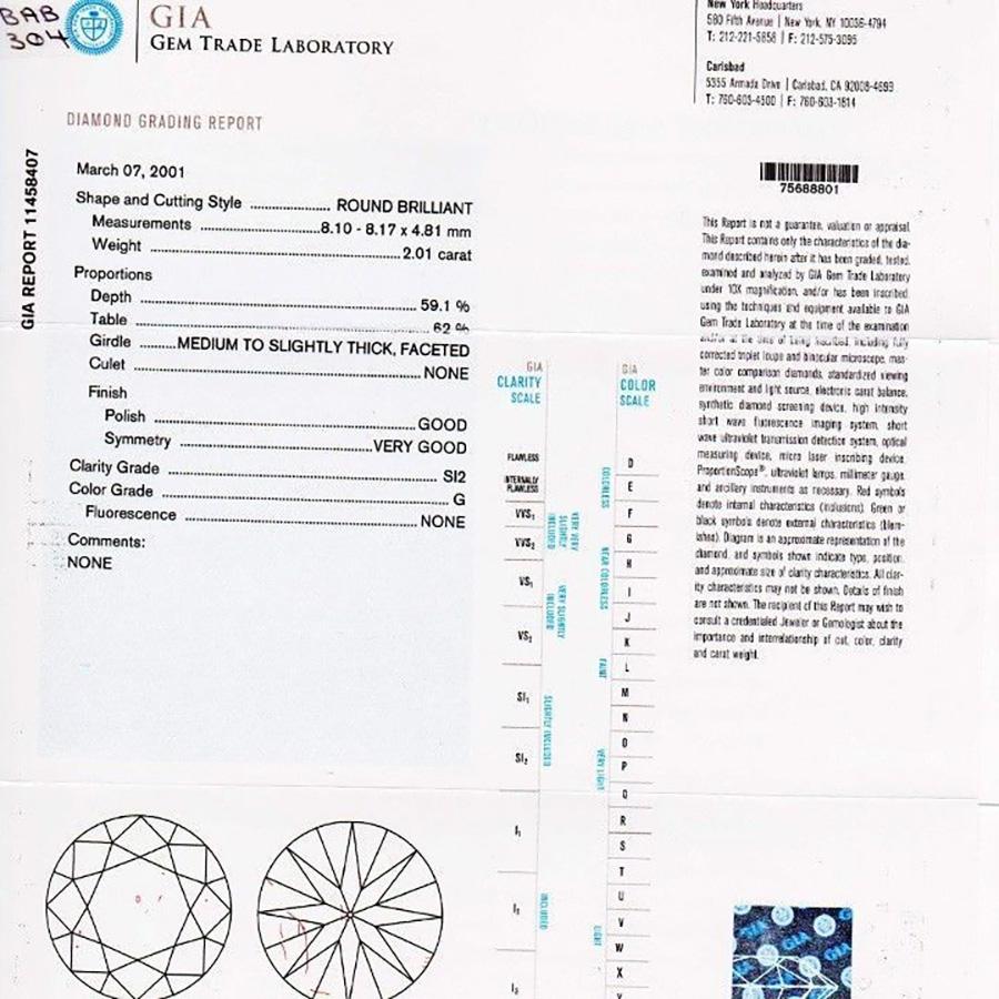 Peter Suchy Anello di fidanzamento in platino con diamante aureolato certificato GIA da 2,01 carati In condizioni Nuovo in vendita a Stamford, CT