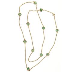 Mellerio Meller Smaragd durch die Yard Goldkette Halskette
