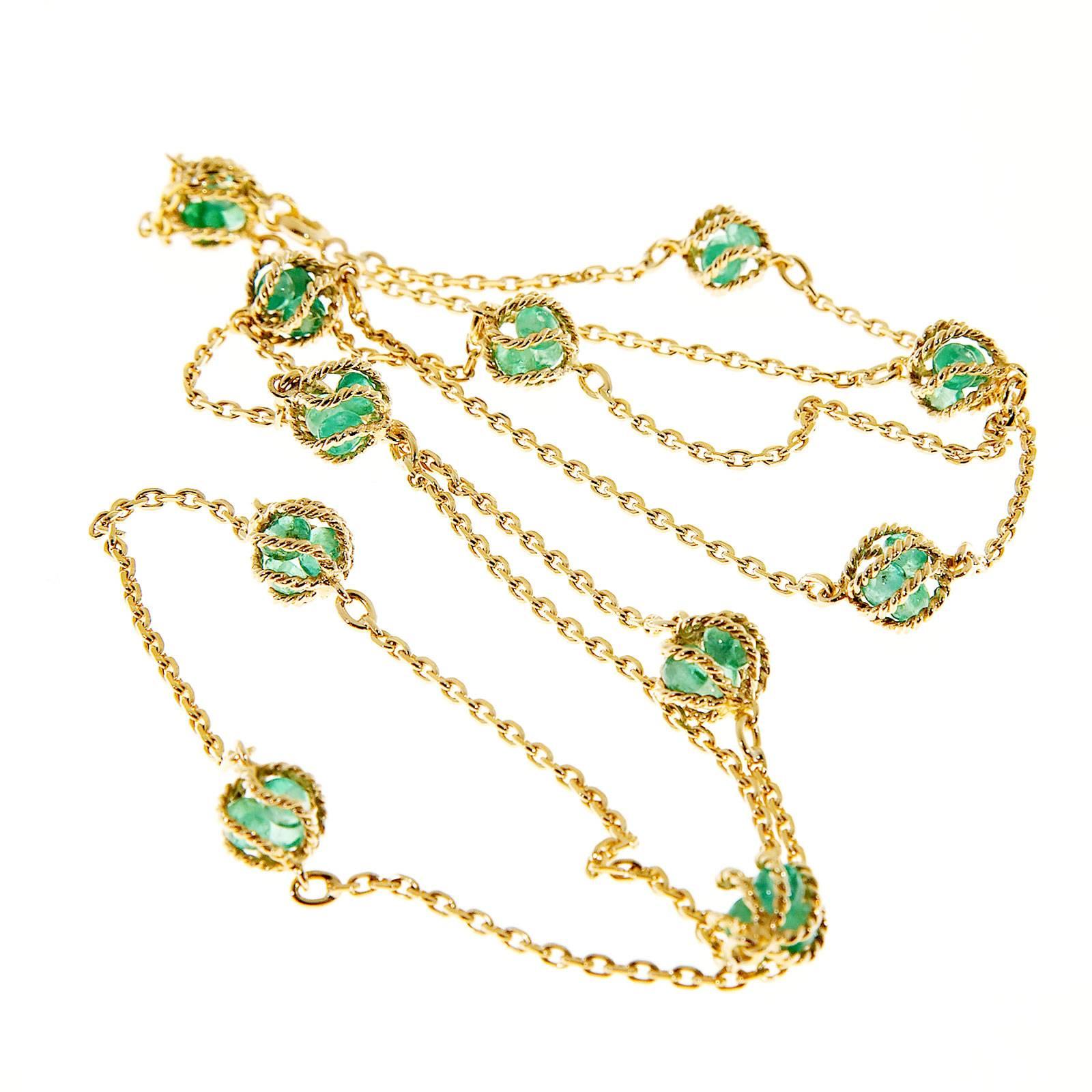 Mellerio Meller Emerald By The Yard Gold Chain Necklace 1