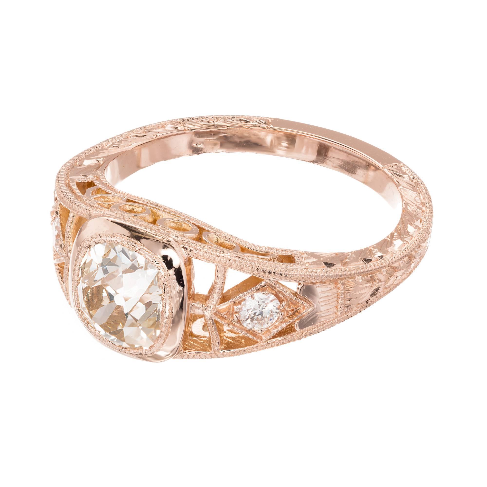 GIA Certified Peter Suchy 1.00 Carat Diamond Gold  Ring For Sale 4