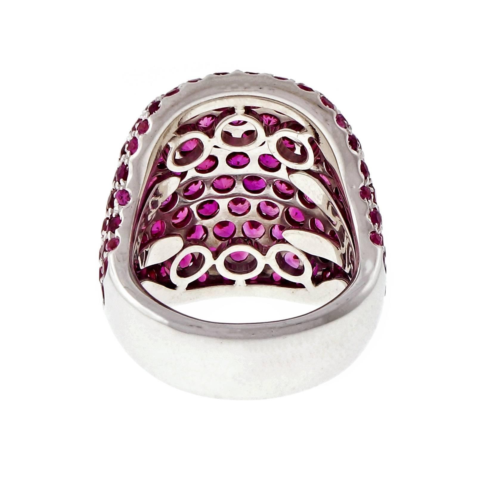 Women's Pink Sapphire Gold Dome Ring