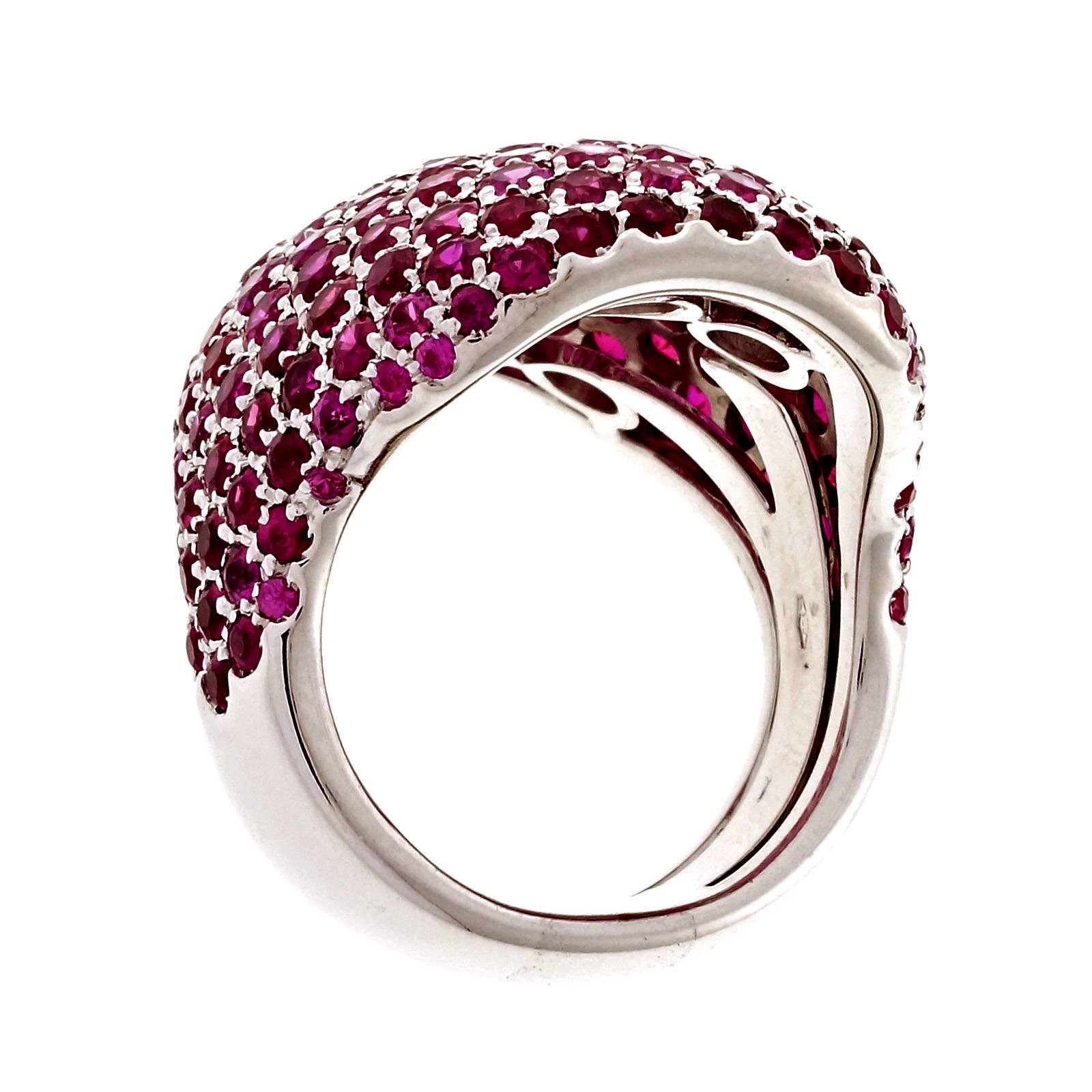 Pink Sapphire Gold Dome Ring 1