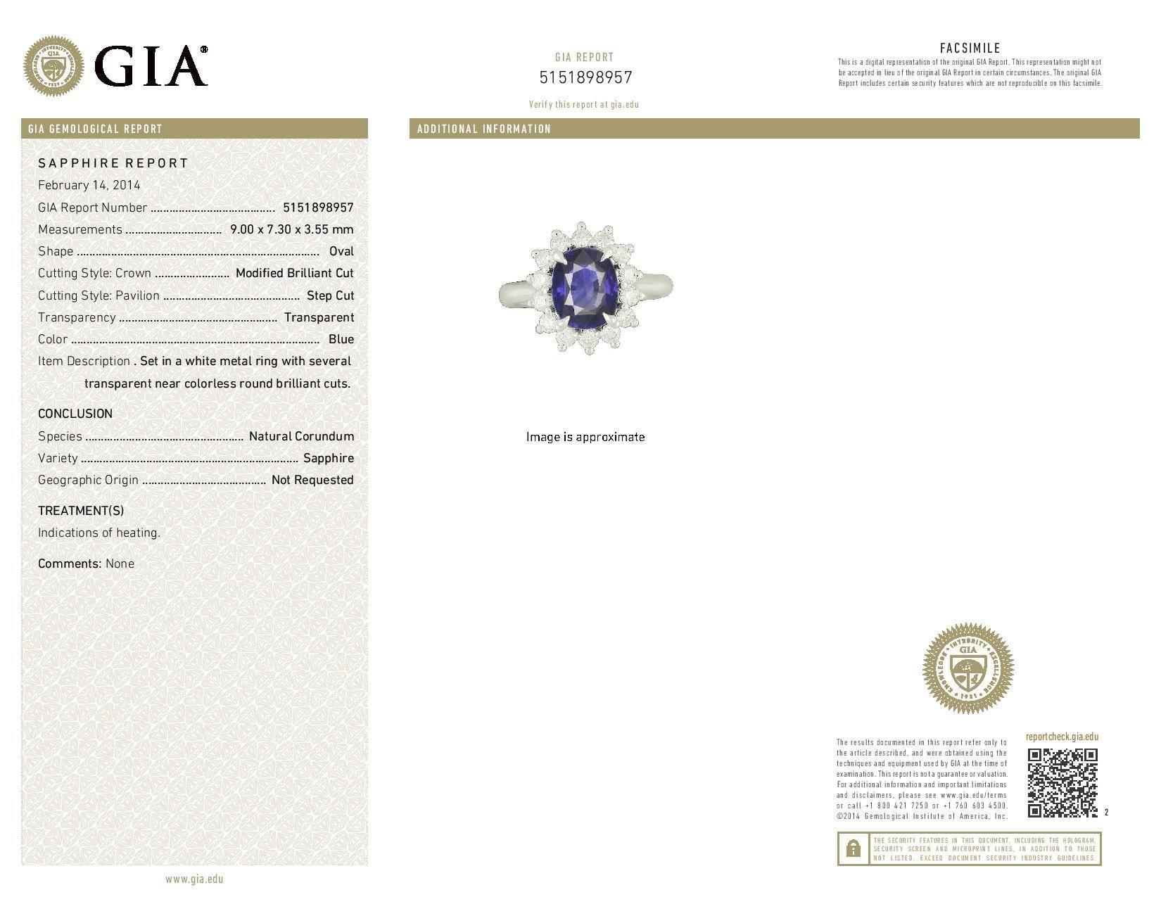 Oval Royal Blue Sapphire Diamond Halo Gold Ring 5