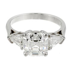 Peter Suchy Asscher Diamant Verlobungsring Platin Bullet Cut Seite Diamant