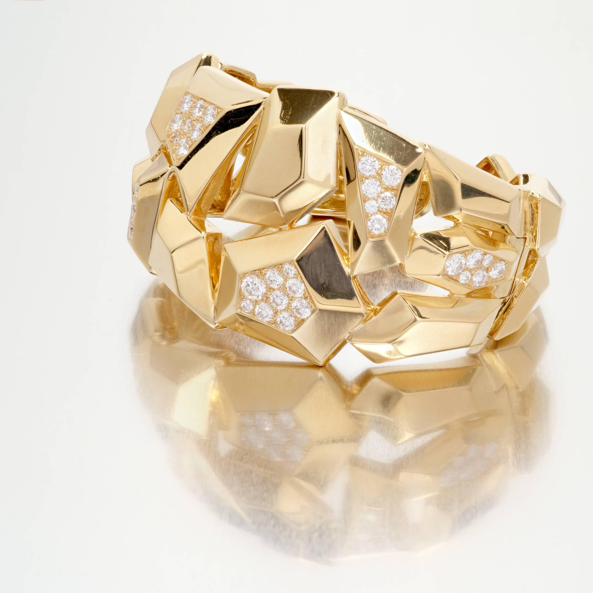 Women's Mimi So Jackson 4.37 Carat Diamond Whimsical Gold Bangle Bracelet