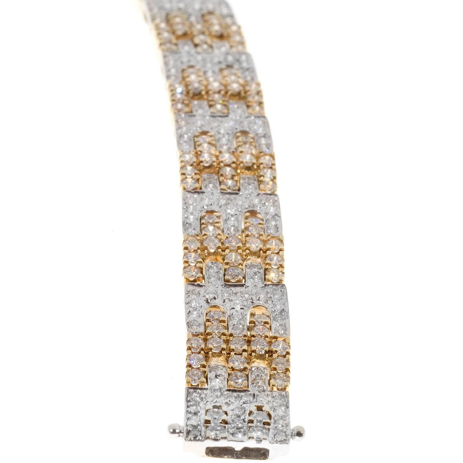 Women's Sonia B White And Yellow Gold Diamond Bracelet