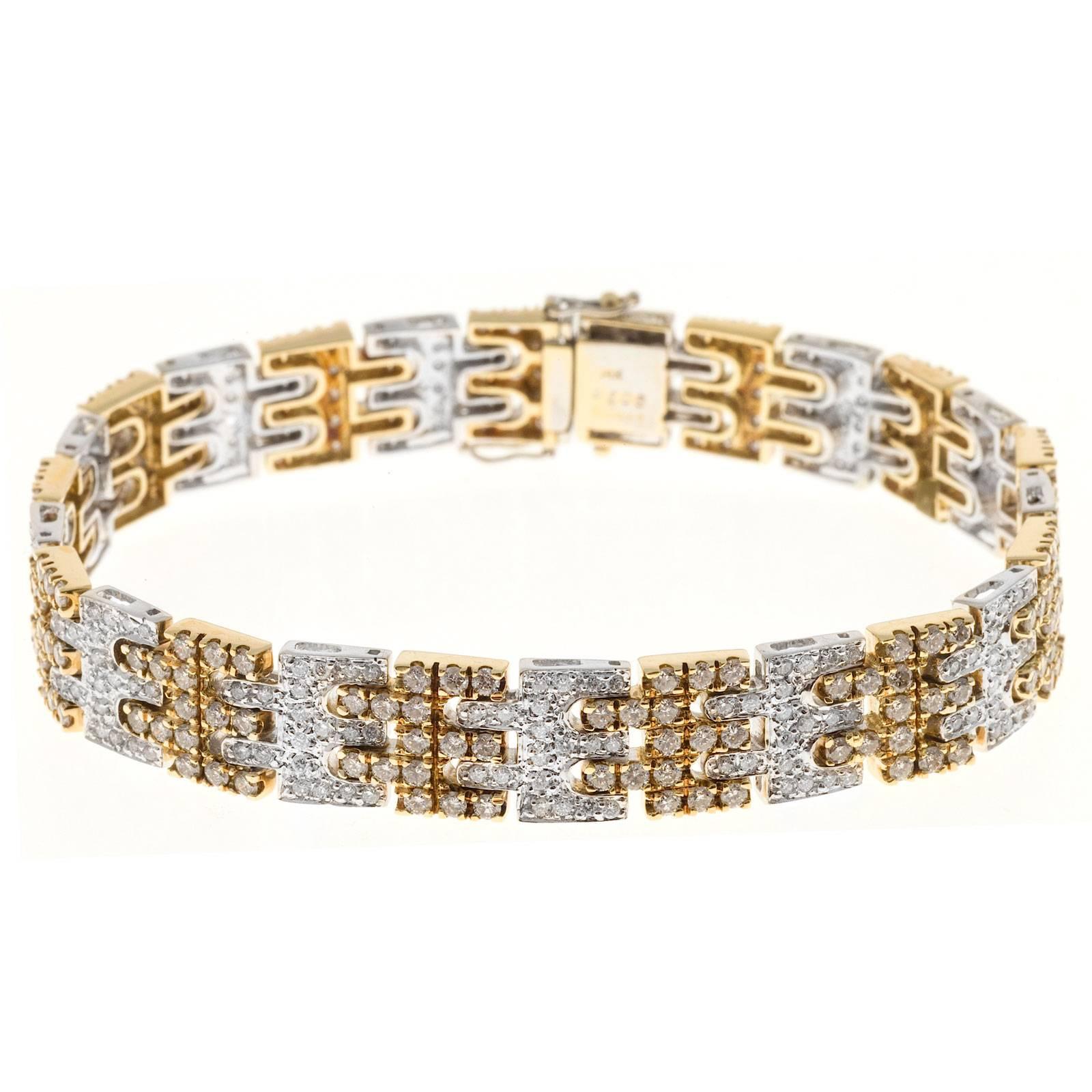 Modern Sonia B White And Yellow Gold Diamond Bracelet