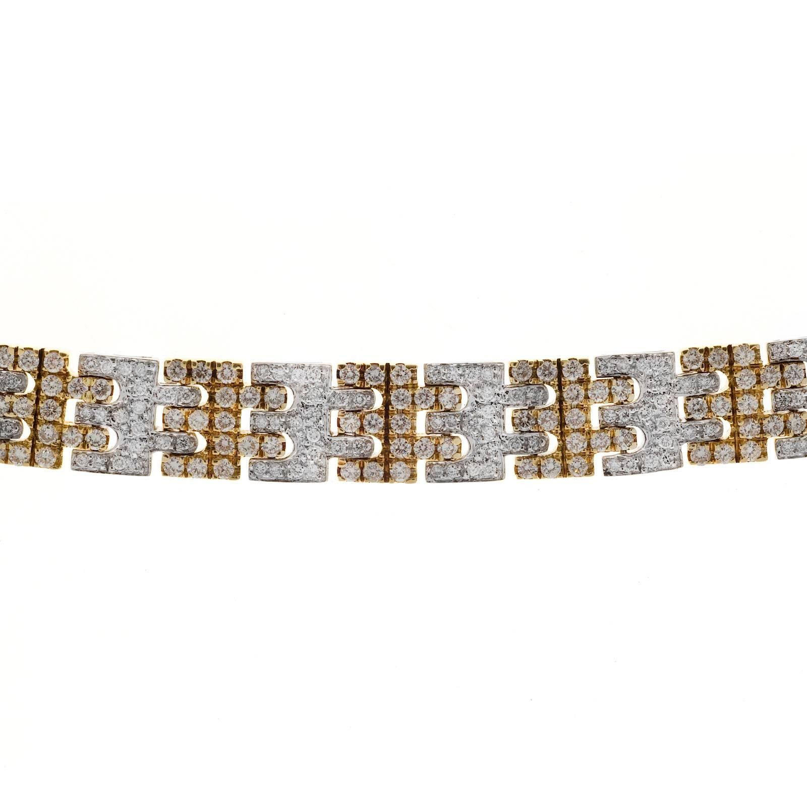 Sonia B White And Yellow Gold Diamond Bracelet 2
