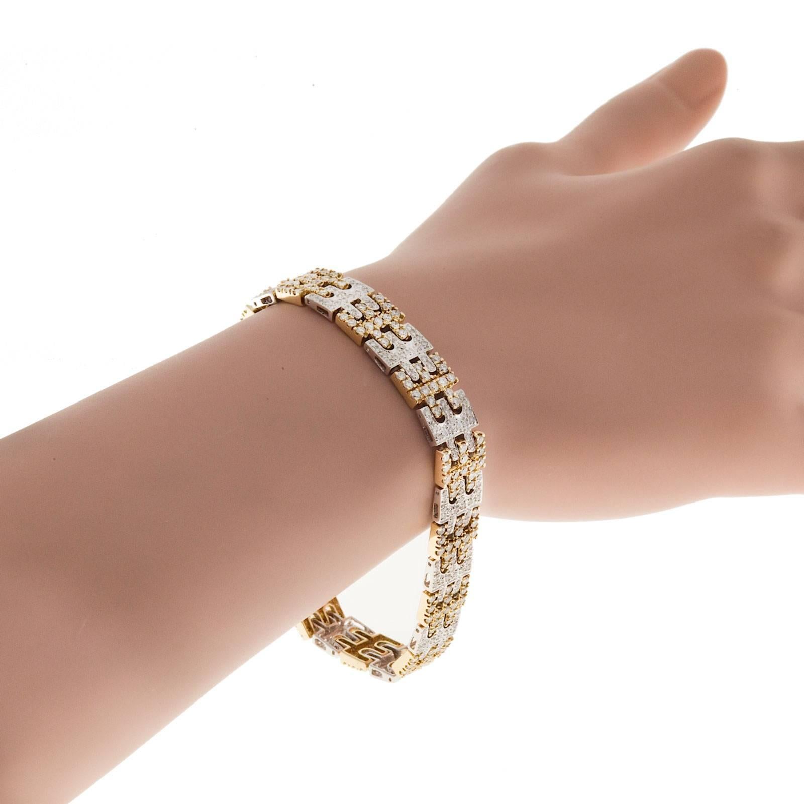 Sonia B White And Yellow Gold Diamond Bracelet 4