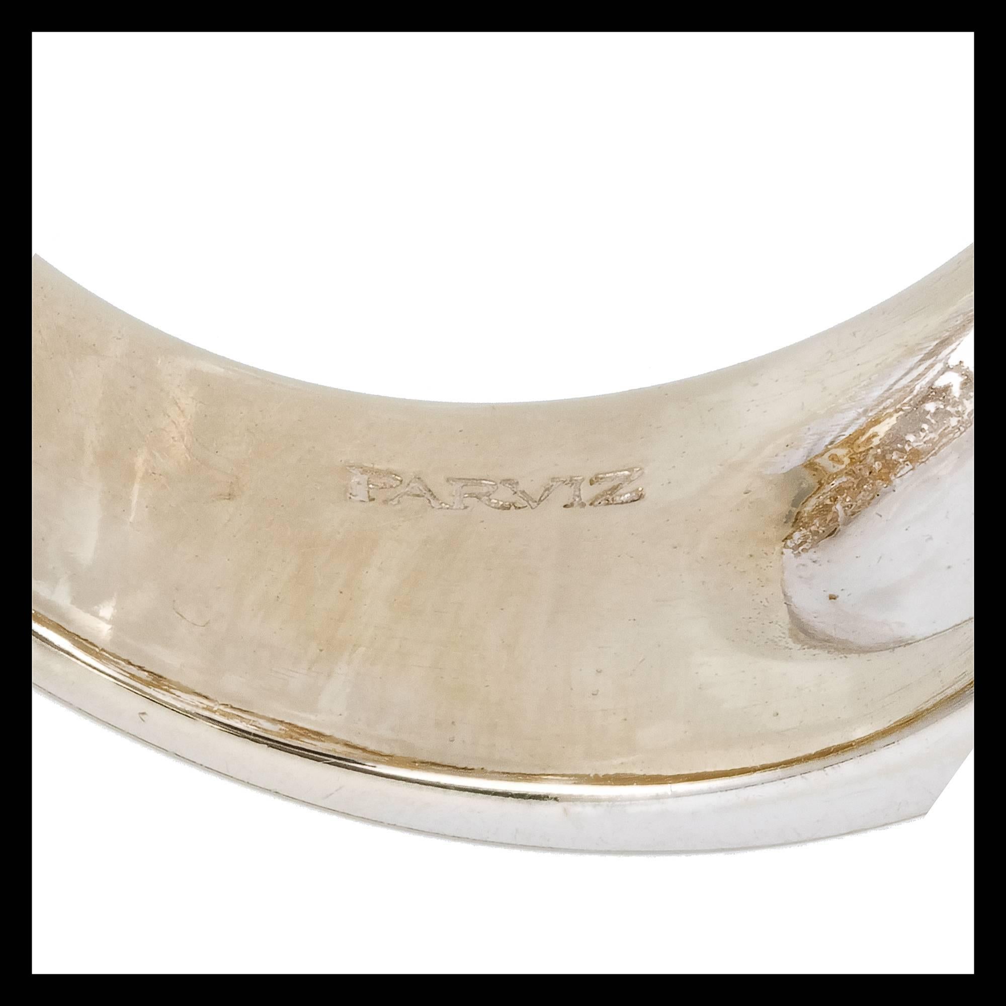 Parviz Rind Parviz .70 Carat Diamond Tri Color Gold Wide Band Ring For Sale at ...