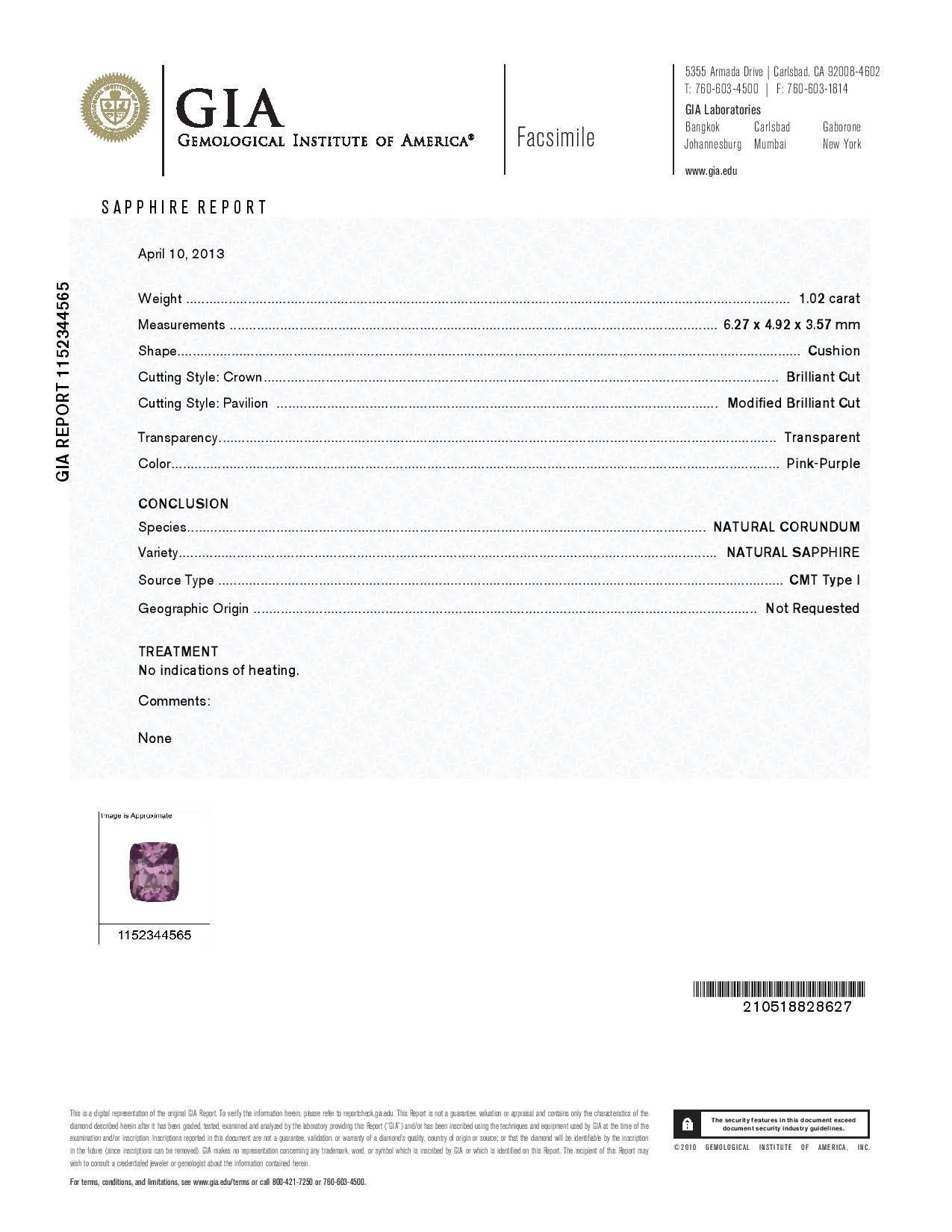 GIA-zertifizierter 1,02 Karat rosa Saphir Diamant Art Deco Platin Verlobungsring im Zustand „Gut“ im Angebot in Stamford, CT