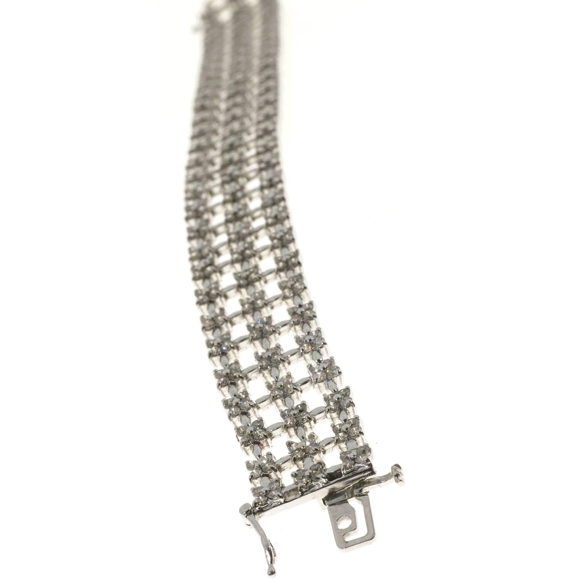Full Cut Diamond Row Cluster Bracelet 1