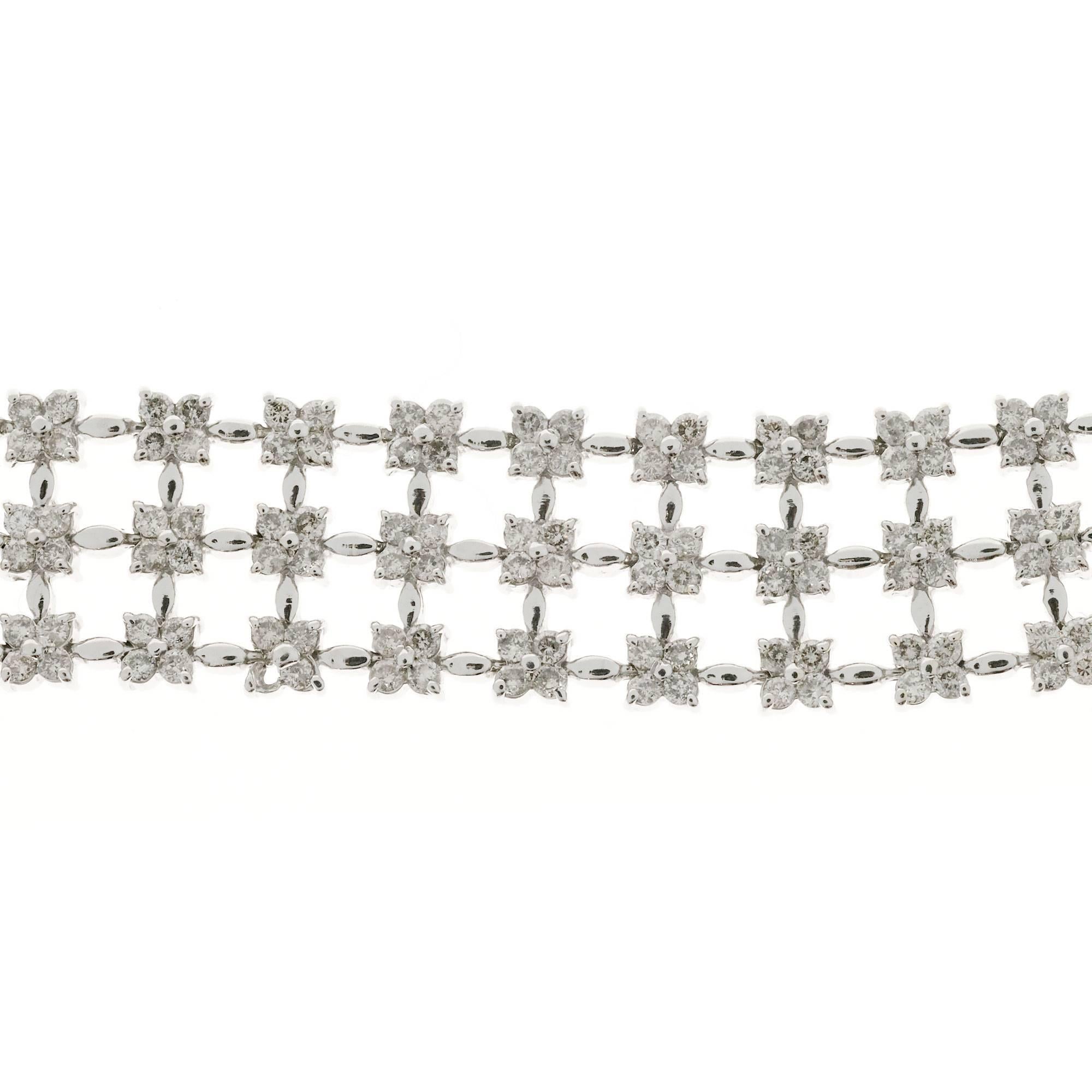 Full Cut Diamond Row Cluster Bracelet 2