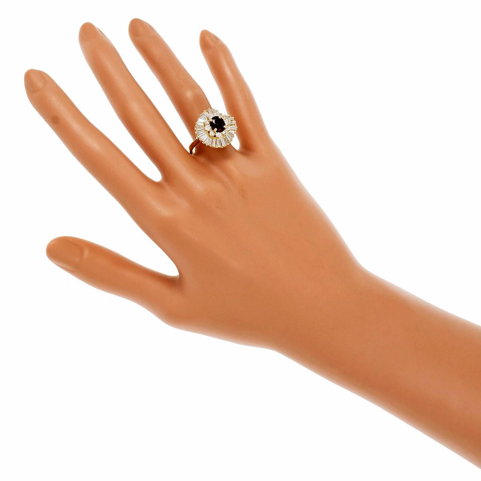 1960er Jahre Rubin-Diamant-Gold Ballerina Ring 1
