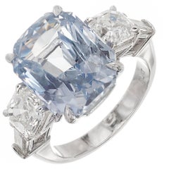 Peter Suchy 13.25 Carat Light Blue Sapphire Diamond Platinum Engagement Ring