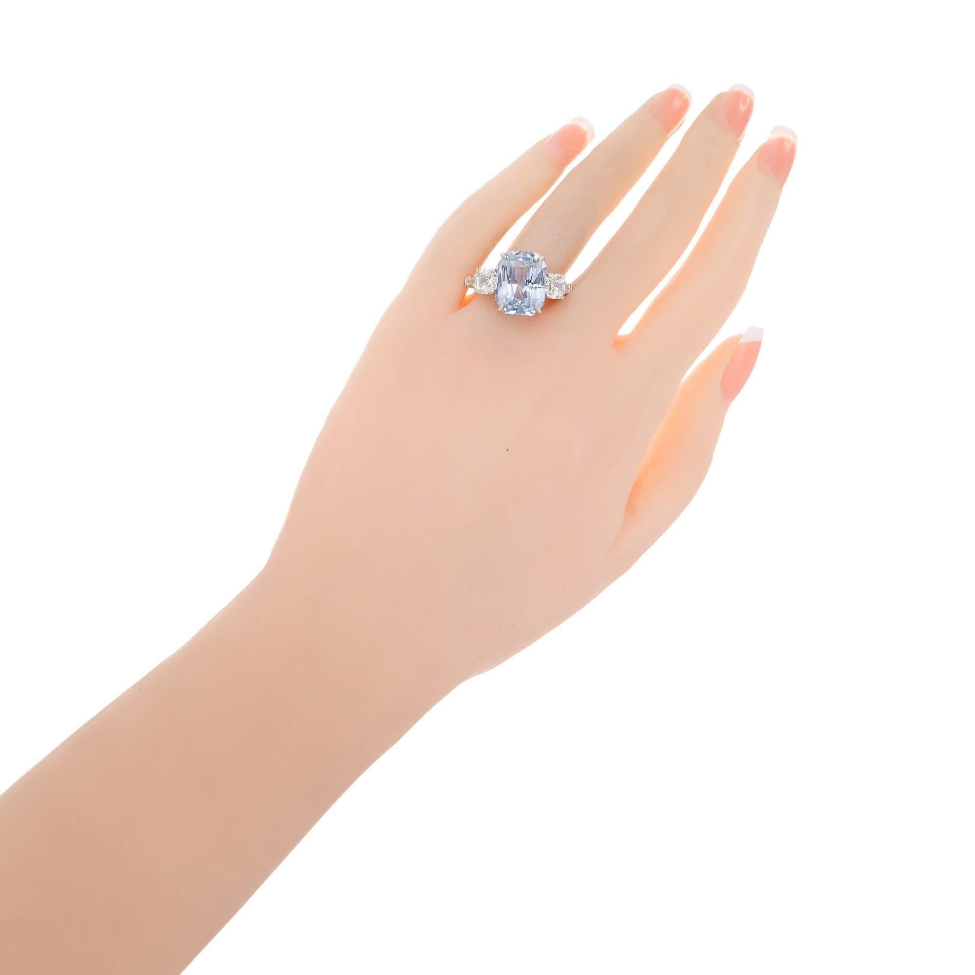 Peter Suchy 13.25 Carat Light Blue Sapphire Diamond Platinum Engagement Ring 1
