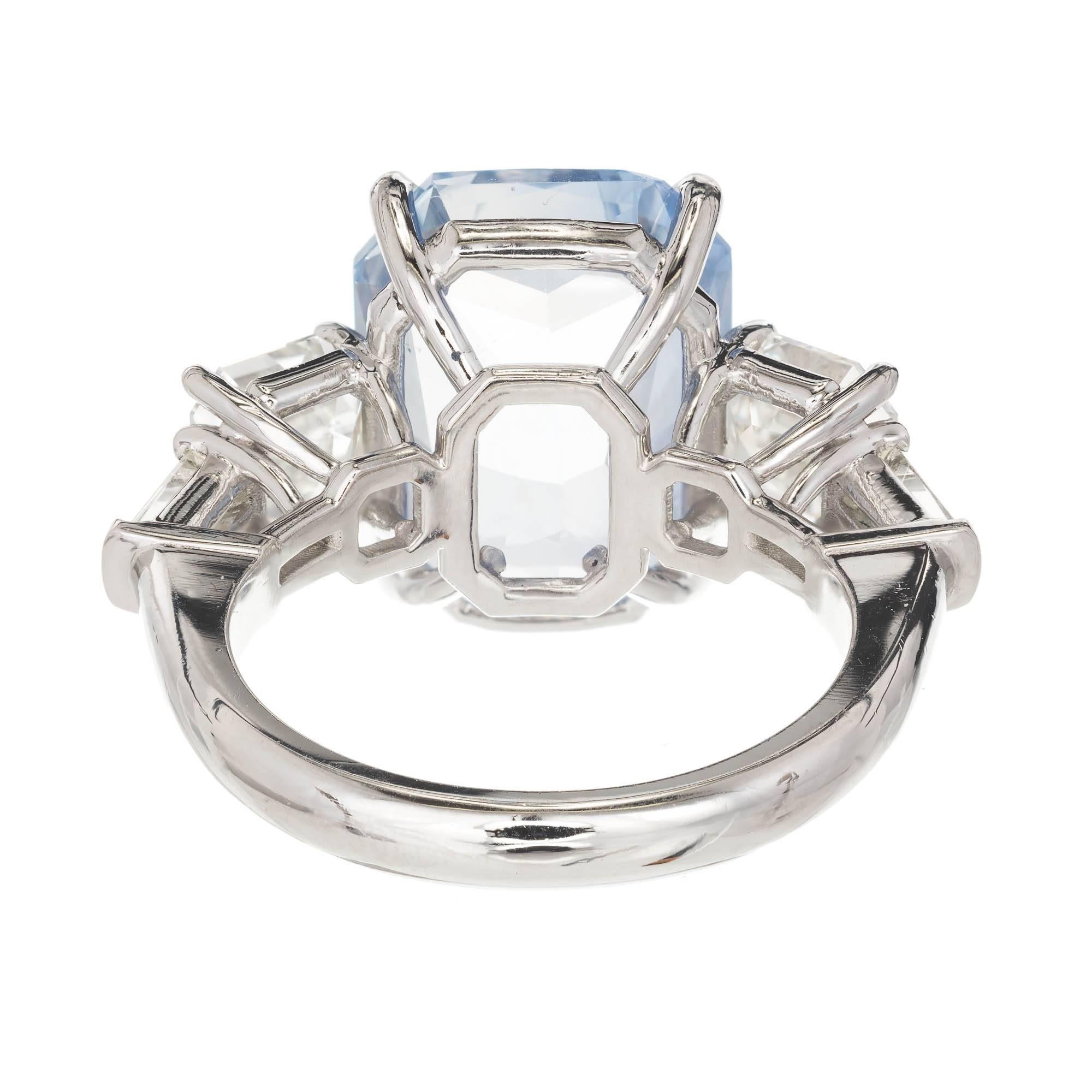 Women's Peter Suchy 13.25 Carat Light Blue Sapphire Diamond Platinum Engagement Ring