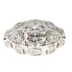 1.10 Carat Transitional Cut Diamond White Gold Engagement Ring 11